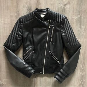 Zara XS faux leather biker Moto jacket